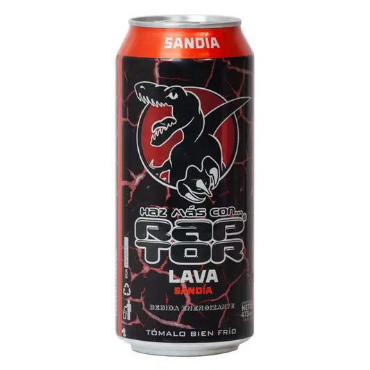 RAPTOR BEBIDA ENERGETICA LAVA WATERMELON 1 CAJA DE 24 LATAS CADA LATA DE 16 OZ