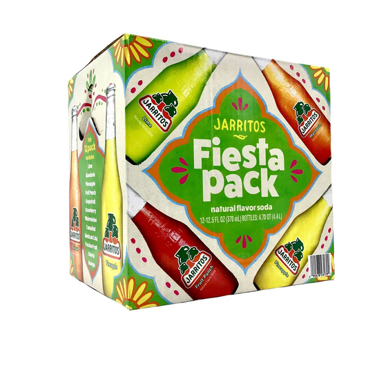 JARRITOS FIESTA PACK 1 CAJA DE 12 BOTELLAS CADA BOTELLA 12.5 OZ (GLASS)