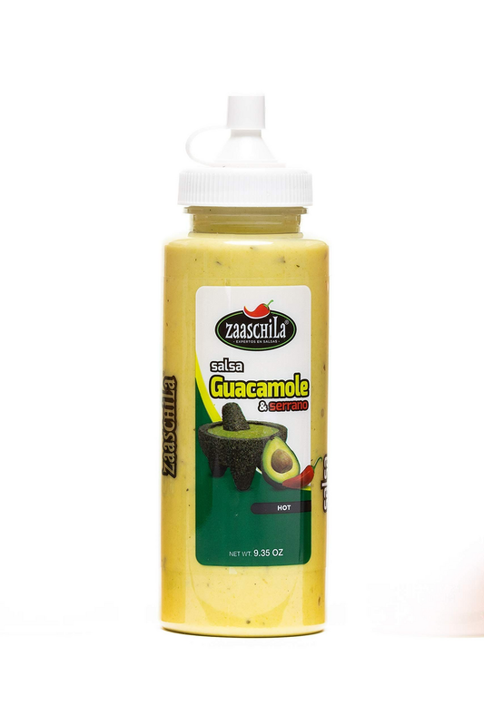 ZAASCHILA GUACAMOLE SERRANO 6 BOTELLAS DE 9.35 OZ (Precio Unit. $2.33)
