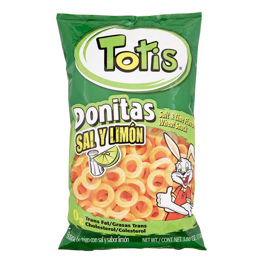 TOTIS DONITAS SAL Y LIMON 12 PAQUETES DE 3.88 OZ (Precio Unit. $1.97)