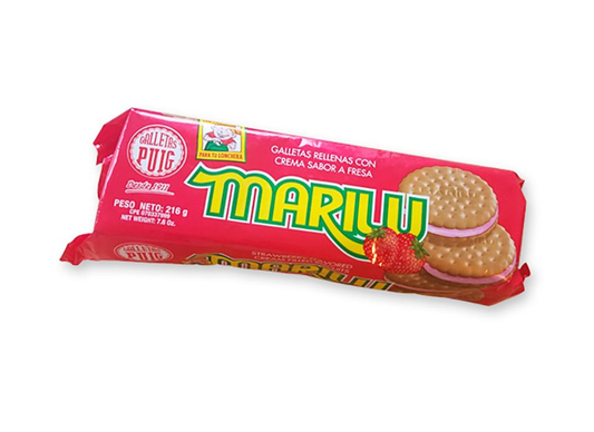 MARILU GALLETA FRESA 12 PAQUETES POR 7.61 ONZAS (Precio Unit. $3.83)