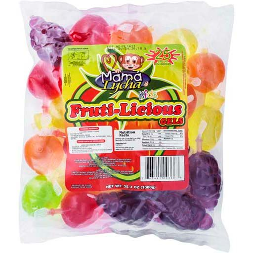 MAMA LYCHA FRUTI-LICIOUS GELS 12 BOLSAS DE 35.3 OZ (Precio Unit. $3.62)