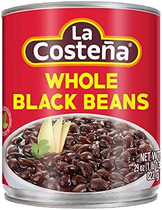 LA COSTEÑA WHOLE BLACK BEANS 12 LATAS DE 29 ONZAS (Precio Unit. $2.62)