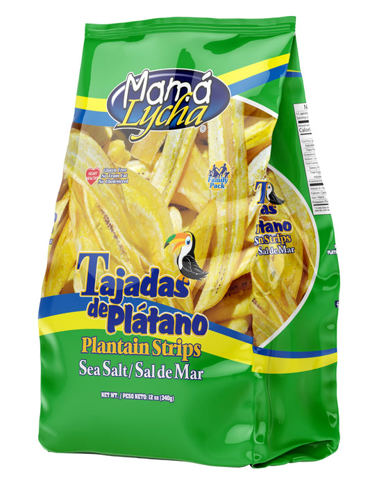 MAMA LYCHA TAJADAS DE PLATANO CON SAL MARINA 8 BOLSAS DE 12 ONZAS (Precio Unit. $6.77)