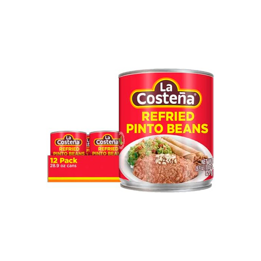 LA COSTEÑA FRIJOLES REFRITOS PINTOS 12 LATAS DE 28.9 ONZAS (Precio Unit. $3.07)