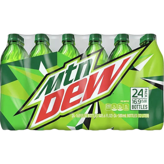 MOUNTAIN DEW 1 CAJA DE 24 BOTELLAS CADA BOTELLA DE 16.9 FL. OZ