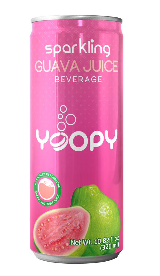 YOOPY SPARKLING GUAVA WATER 1 CAJA DE 12 LATAS CADA LATA DE 10.86 OZ