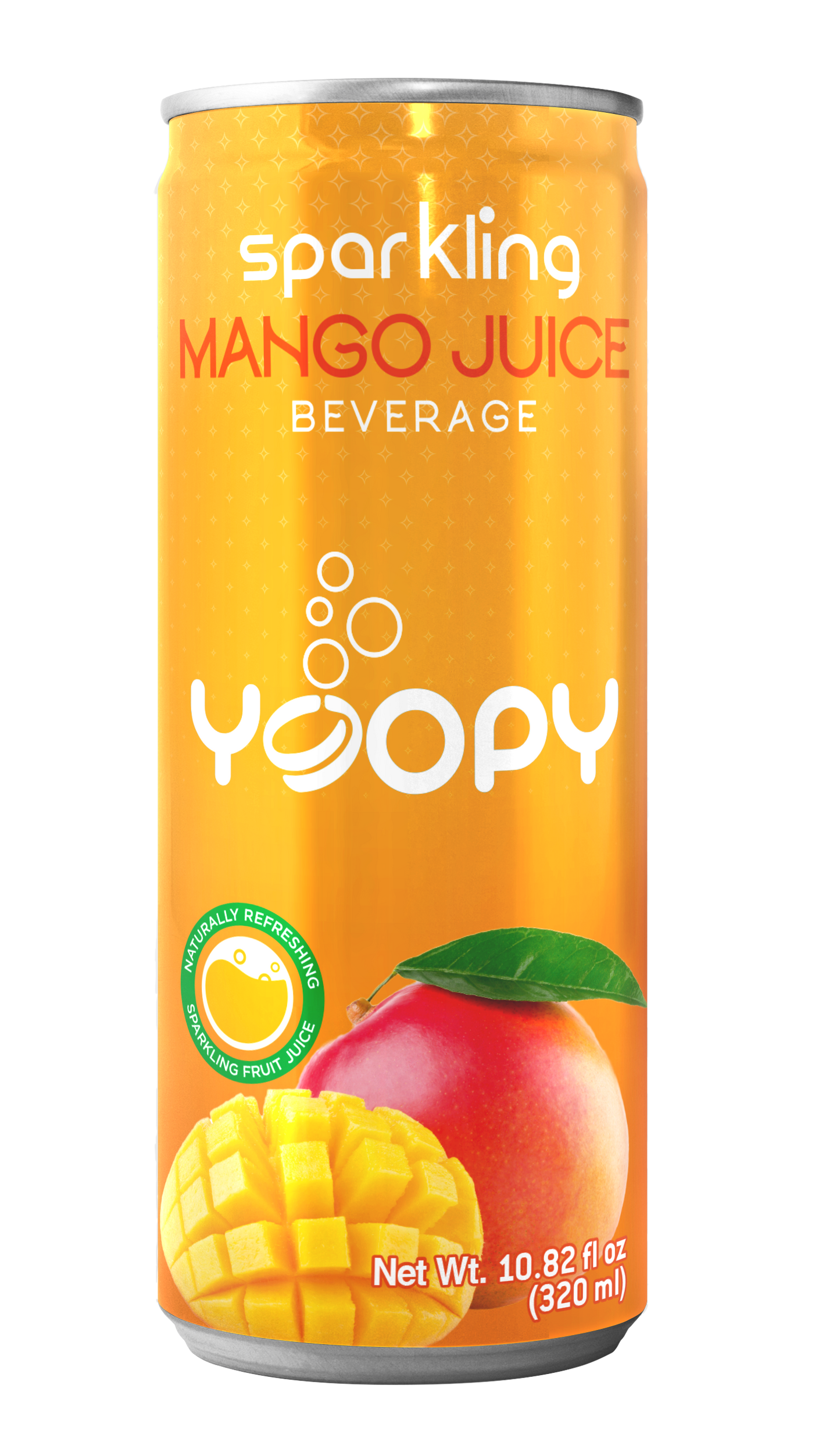 YOOPY SPARKLING MANGO WATER 1 CAJA DE 12 LATAS CADA LATA DE 10.86 OZ