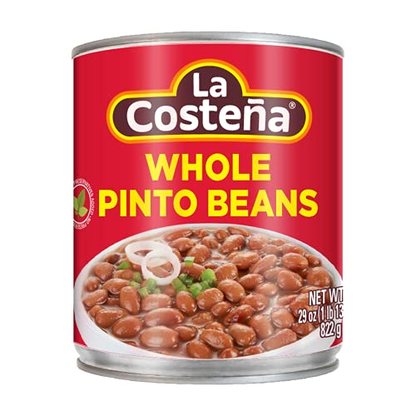 LA COSTEÑA FRIJOLES ENTEROS 12 LATAS DE 29 ONZAS (Precio Unit. $2.63)